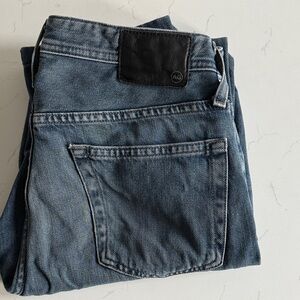 Ag Adriano Goldschmied Men's Denim Jeans with Black Patch